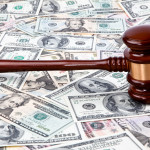 Dollar Currency notes and Gavel