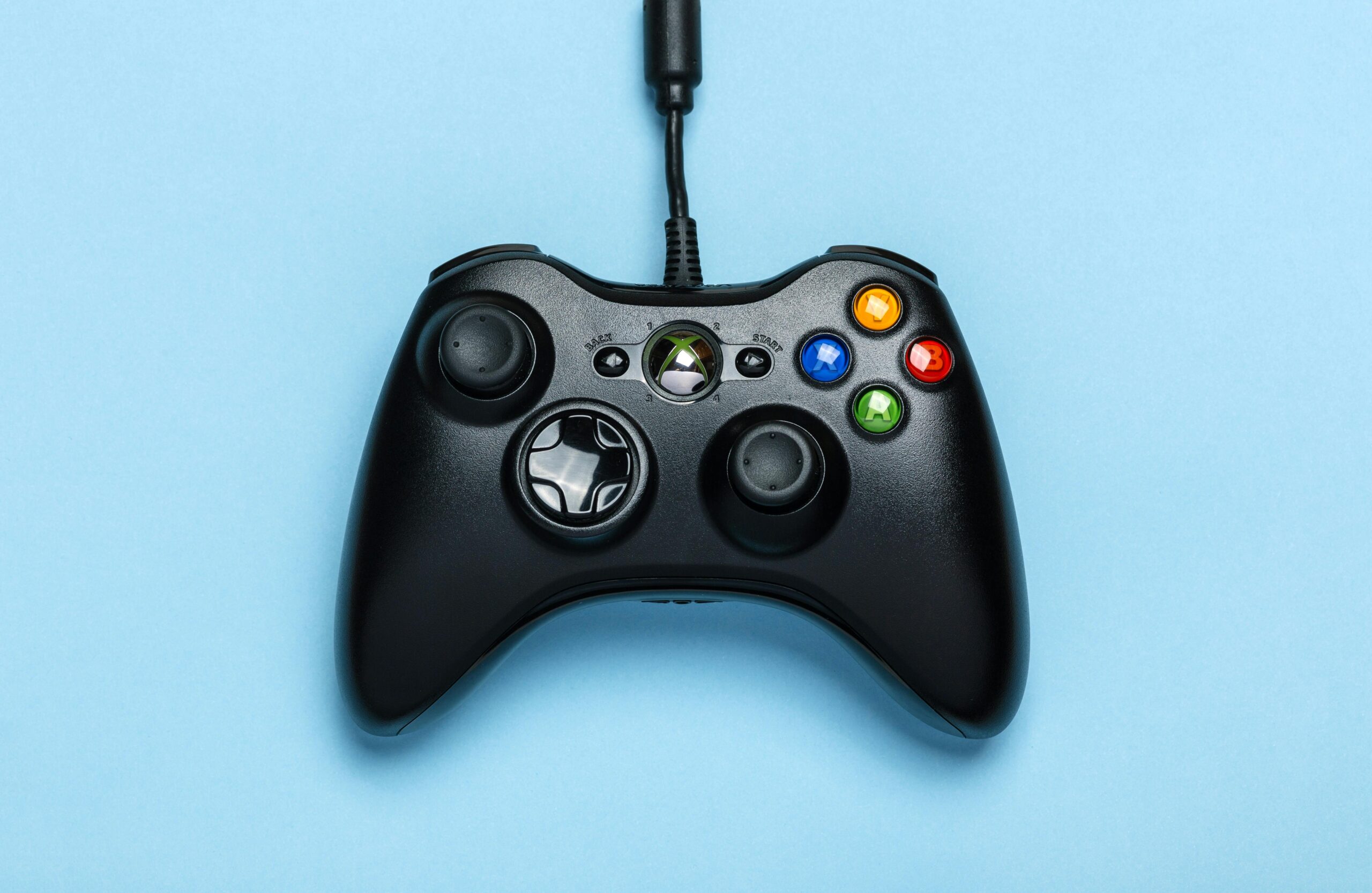 Xbox Controller with a blue background
