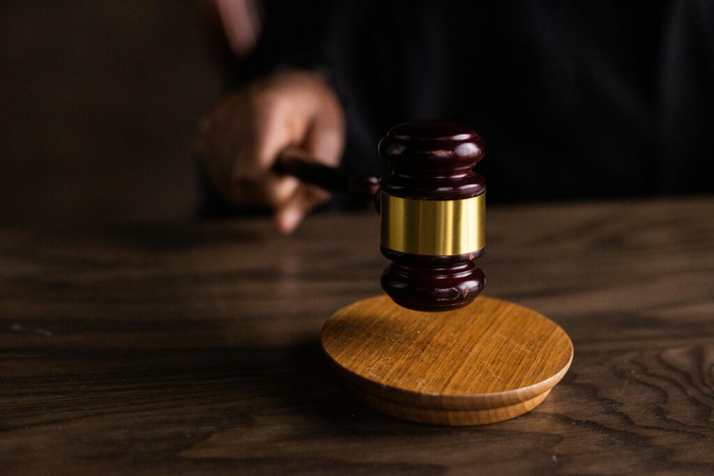 Judge with gavel