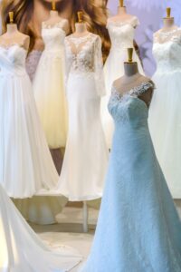 Wedding dresses in a store
