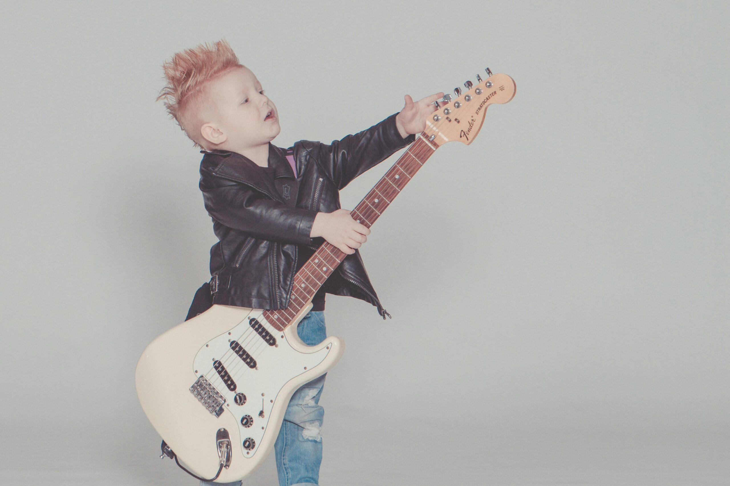 Toddler with a guitar